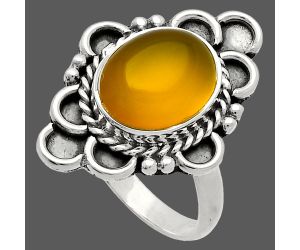 Yellow Onyx Ring size-7 SDR227616 R-1229, 9x11 mm
