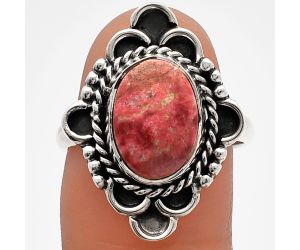 Pink Thulite Ring size-8 SDR227619 R-1229, 9x12 mm