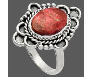 Pink Thulite Ring size-8 SDR227619 R-1229, 9x12 mm