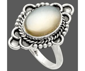 Srilankan Moonstone Ring size-9.5 SDR227636 R-1229, 10x14 mm