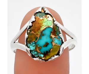 Kingman Copper Teal Turquoise Ring size-10 SDR227644 R-1576, 11x17 mm