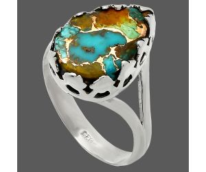 Kingman Copper Teal Turquoise Ring size-10 SDR227644 R-1576, 11x17 mm