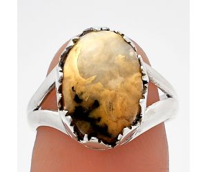 Rose Plume Agate Ring size-6.5 SDR227649 R-1576, 10x14 mm