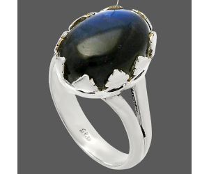 Blue Fire Labradorite Ring size-7 SDR227676 R-1576, 11x15 mm
