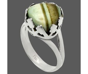 Green Aragonite Ring size-7.5 SDR227679 R-1576, 12x12 mm