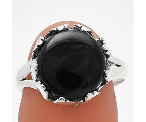 Black Onyx Ring size-7.5 SDR227692 R-1576, 13x13 mm