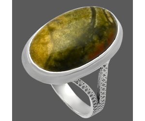 Rhyolite - Rainforest Jasper Ring size-10 SDR227780 R-1008, 12x20 mm