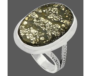 Nipomo Marcasite Agate Ring size-8 SDR227793 R-1008, 13x20 mm