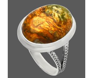 Rocky Butte Picture Jasper Ring size-9 SDR227812 R-1008, 14x18 mm