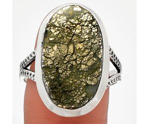 Nipomo Marcasite Agate Ring size-9.5 SDR227831 R-1008, 12x21 mm