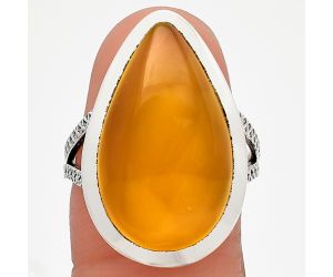 Yellow Onyx Ring size-8 SDR227855 R-1005, 13x22 mm
