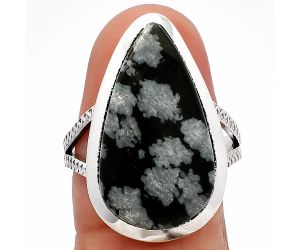 Snow Flake Obsidian Ring size-9 SDR227886 R-1005, 13x23 mm