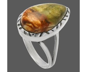 Rocky Butte Picture Jasper Ring size-6 SDR227980 R-1074, 10x16 mm