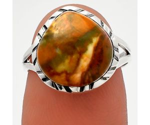 Rocky Butte Picture Jasper Ring size-6 SDR228009 R-1074, 12x12 mm