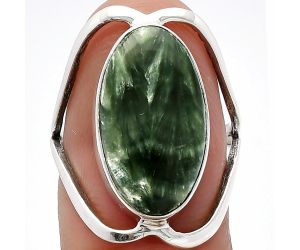 Russian Seraphinite Ring size-7 SDR228485 R-1246, 10x19 mm
