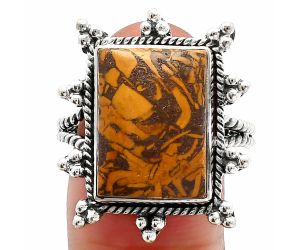 Coquina Fossil Jasper Ring size-10 SDR228516 R-1234, 12x16 mm