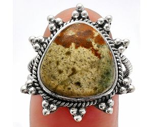 Rocky Butte Picture Jasper Ring size-8 SDR228524 R-1234, 14x15 mm
