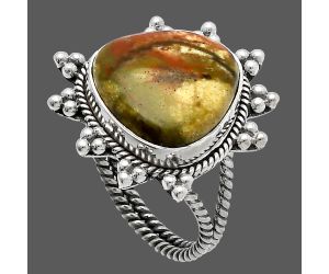 Rocky Butte Picture Jasper Ring size-8 SDR228565 R-1234, 15x15 mm