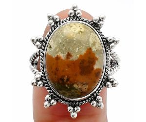 Rocky Butte Picture Jasper Ring size-9 SDR228568 R-1234, 13x16 mm