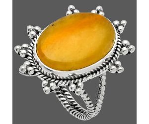 Honey Aragonite Ring size-7 SDR228605 R-1234, 13x17 mm