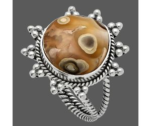 Laguna Lace Agate Ring size-8 SDR228649 R-1234, 14x14 mm