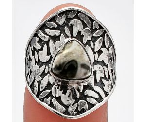 Mexican Cabbing Fossil Ring size-6.5 SDR228666 R-1370, 8x8 mm