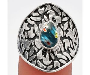 Millefiori Murano Glass Ring size-8 SDR228681 R-1370, 6x8 mm