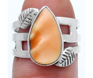 Natural Spiny Oyster Shell Ring size-6.5 SDR228847 R-1400, 9x15 mm
