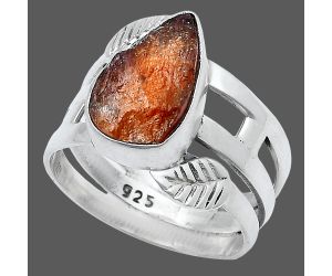 Sunstone Rough Ring size-6 SDR228852 R-1400, 8x13 mm