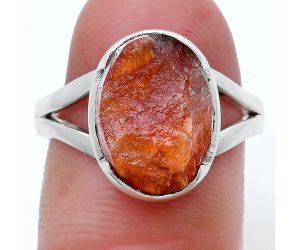 Sunstone Rough Ring size-7.5 SDR228885 R-1438, 10x14 mm