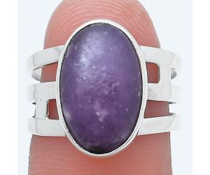 Purple Lepidolite Ring size-7.5 SDR228924 R-1400, 10x16 mm