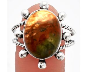 Rocky Butte Picture Jasper Ring size-9.5 SDR228988 R-1268, 12x16 mm