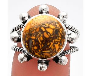 Coquina Fossil Jasper Ring size-7 SDR229001 R-1268, 12x12 mm