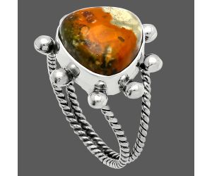 Rocky Butte Picture Jasper Ring size-9.5 SDR229010 R-1268, 13x13 mm