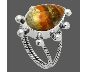 Rocky Butte Picture Jasper Ring size-9 SDR229021 R-1268, 11x16 mm
