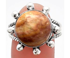 Petrified Wood Ring size-9 SDR229057 R-1268, 14x14 mm