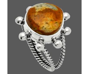 Rocky Butte Picture Jasper Ring size-8 SDR229061 R-1268, 13x13 mm