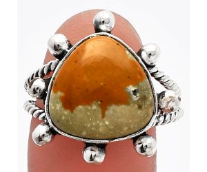 Rocky Butte Picture Jasper Ring size-8 SDR229062 R-1268, 14x14 mm