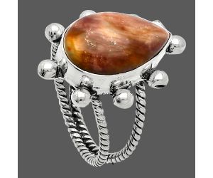 Petrified Wood Ring size-7 SDR229089 R-1268, 11x17 mm