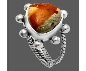 Rocky Butte Picture Jasper Ring size-7 SDR229147 R-1268, 11x11 mm