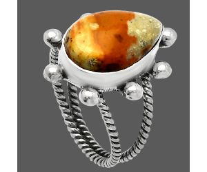 Picture Jasper Ring size-7 SDR229178 R-1268, 10x16 mm