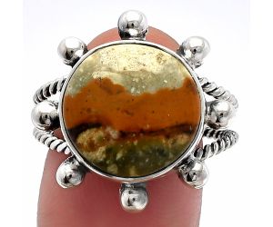 Rocky Butte Picture Jasper Ring size-9.5 SDR229181 R-1268, 14x14 mm