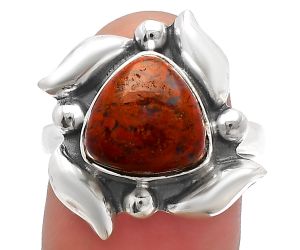 Red Moss Agate Ring size-8 SDR229485 R-1125, 10x10 mm