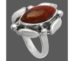 Red Moss Agate Ring size-7 SDR229499 R-1125, 7x15 mm