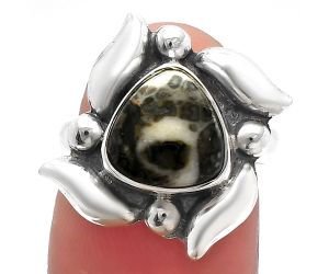 Mexican Cabbing Fossil Ring size-6 SDR229529 R-1125, 9x9 mm