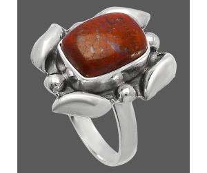 Red Moss Agate Ring size-8 SDR229533 R-1125, 8x12 mm