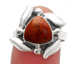 Red Moss Agate Ring size-7.5 SDR229546 R-1125, 10x10 mm