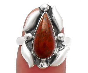 Red Moss Agate Ring size-7 SDR229549 R-1125, 7x15 mm