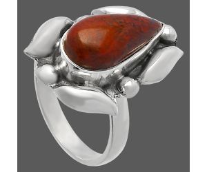 Red Moss Agate Ring size-7 SDR229549 R-1125, 7x15 mm
