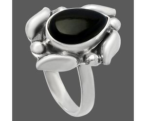 Black Onyx Ring size-8 SDR229569 R-1125, 9x13 mm